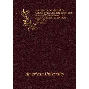  American University Bulletin Catalog Issue Graduate 