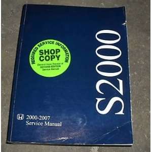   2000 2001 2002 2007 Honda S2000 Service Shop Manual Oem honda Books