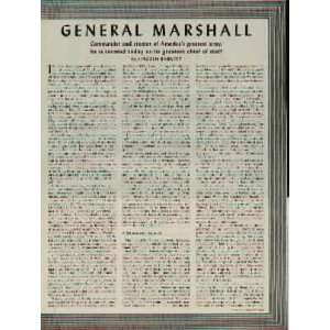 GENERAL MARSHALL Commander and creator of Americas greatest army, he 