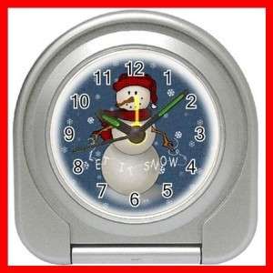 Let It Snow Snowman Christmas Fun Travel Alarm Clock  