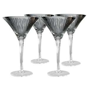  Zebra Silver Foil Martini Glasses