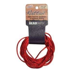  1mm Satin Rattail Braiding Cord Red 6 Yards For Kumihimo 