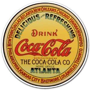 Coca Cola Atlanta Drink Vintage Label Car Bumper Sticker Decal 3.5x3 