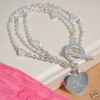 Personalized Triple Strand Heart Bracelet   Great Gift  