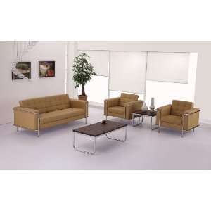  HERCULES Lesley Series Living Room Set in Brown with Free 