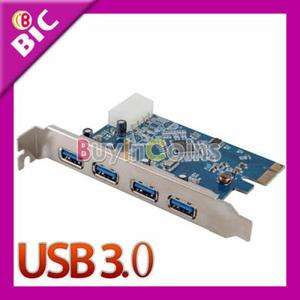 New 4 Port USB 3.0 PCI E PCI Express Controller Card Adapter 5Gbps for 