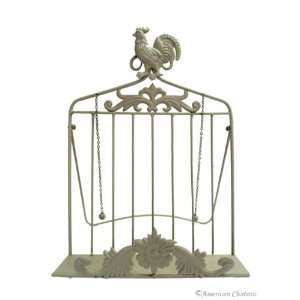   Heavy Cast Iron Rooster Recipe Book Stand / Holder: Kitchen & Dining