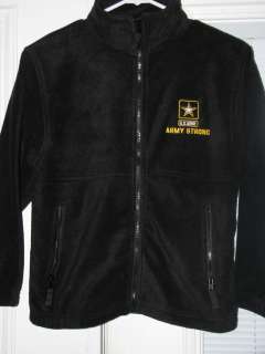 US ARMY STRONG YOUTH MILITARY EMBROIDERED FLEECE SWEATSHIRT JACKET MD 