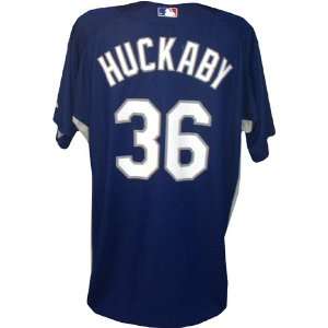 Ken Huckaby #36 2007 Game Used Dodgers Spring Training Road Jersey 