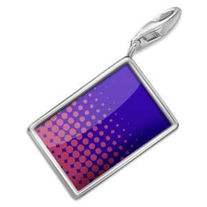 FotoCharms Pink / purple dotted pattern   Charm with Lobster Clasp 