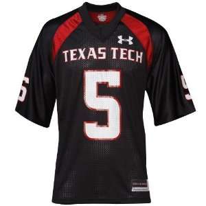   Red Raiders Youth #5 Black Replica Football Jersey: Sports & Outdoors