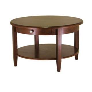 New Concord Wooden Round Coffee Table   Antique Walnut  
