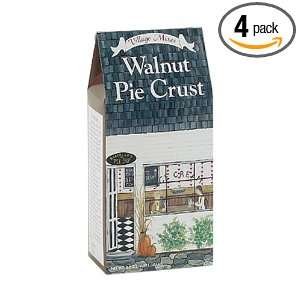 Village Mixes Walnut Pie Crust, 8 Ounce Boxes (Pack of 4)  