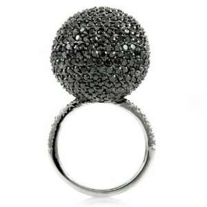  Audras Black CZ Cubic Zirconia Ball Cocktail Ring 