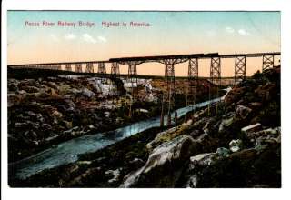 Pecos River RR Bridge San Antonio Texas TX Old Postcard Southern 