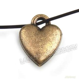   New Antique Bronze Alloy Smooth Romantic Love Hearts Pendants 141743