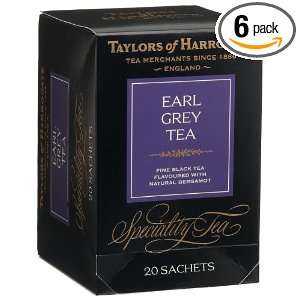   Harrogate, Black Tea, Earl Grey Tea, 20 Count Tea Sachets (Pack of 6