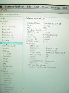 Apple MacBook Pro 17 A1229 MA897LL/A Intel Core 2 Duo 2.4GHz 4GB Ram 