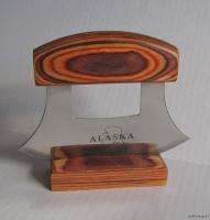New Alaska Exotic Natural Colored Wood Ulu Knife Stand  