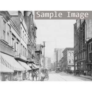  Street   shopping district. Print shows view of Whitehall Street 