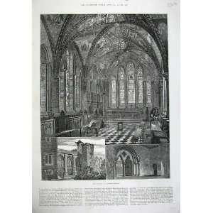    1887 Fine Art Chapel Lambeth Palace Church Interior