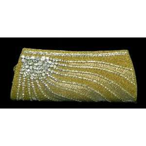  Shree Golden Silk Satin Clutch Handbag 10 X 5 