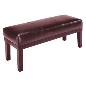  Wooden Espresso Finish Bycast Leather Ottoman