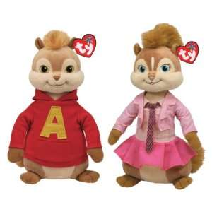  TY Beanie Buddy Alvin and Brittany Set   Alvin and The 
