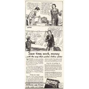    Print Ad 1932 Rinso Soap Save time, work, money Rinso Books