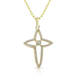   Yellow Gold Diamond North Star Pendant (1/6cttw, IJ, I1 I2): Jewelry