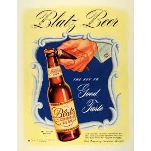  1945 Ad Blatz Brewing Co Milwaukee Pilsener Beer Bottle 