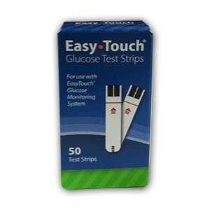  Easy Touch Glucose Test Strips box of 50 Health 