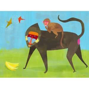  These Baboons are Bananas Canvas Reproduction Baby