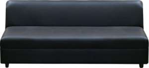 Armless Sofa Bench Lrg 74   Black Vinyl Leatherette  