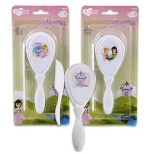  2 Piece White Princess Hair Brush & Comb For Baby Girls 