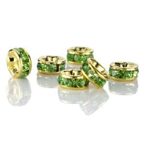  Spacer Bead Gold Plated 10mm Green Turma (216) Arts, Crafts & Sewing