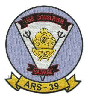 US Navy ARS 39 USS Conserver,Rescue, Salvage Ship Patch  