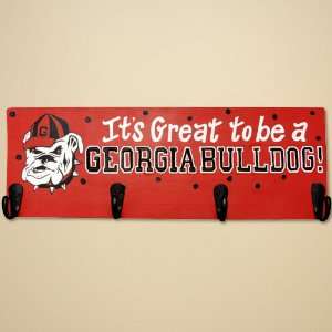  Georgia Bulldogs Red Wooden Hook Board