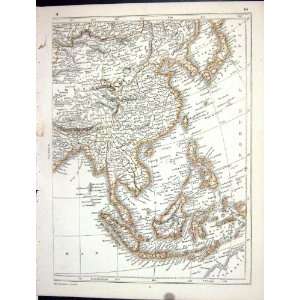   Map 1853 Chinese Empire Philippine Borneo Sumatra Java