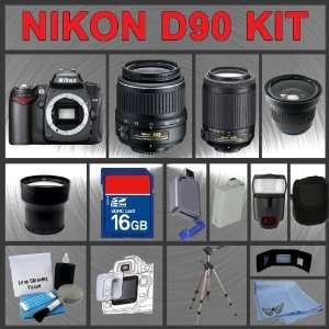  Nikon D90 SLR Digital Camera with 18 55mm II Lens + 55 
