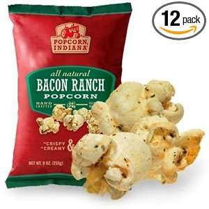 Popcorn Indiana Popcorn Bacon Ranch Flavor, 9 Ounce Bags (Pack of 12)
