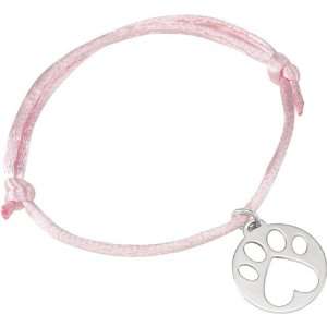 85145 14K White Pink Bracelet Our Cause For Paws Dog Paw Charm On Pink 