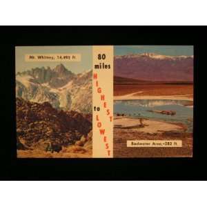   Whitney   Highest to Lowest   Badwater Postcard not applicable Books