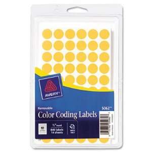  Labels, 1/2in dia, Neon Orange, 840/Pack AVE05062: Office Products