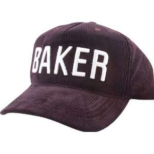  Baker Cord Hat Adj   Burgundy Snapback