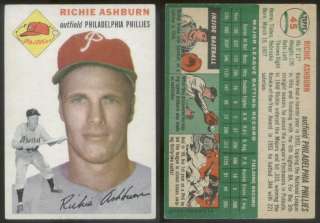 1653) 1954 Topps 45 Richie Ashburn Phillies   VG  