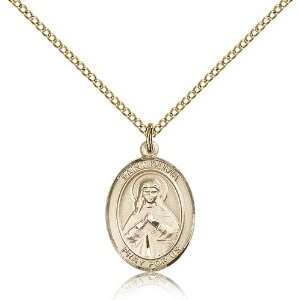 Gold Filled St. Saint Olivia Medal Pendant 3/4 x 1/2 Inches 8312GF 