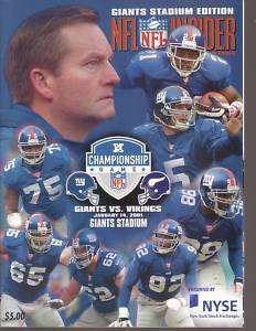 NY Giants Championship game program vs Vikings 2001  