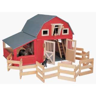  Maxim Red Barn w/Side Stall & Corral: Toys & Games