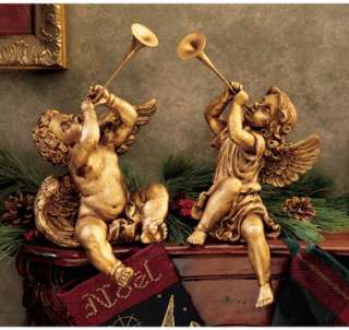 Trumpeting Angels of St. Peters Square Statue Gold  